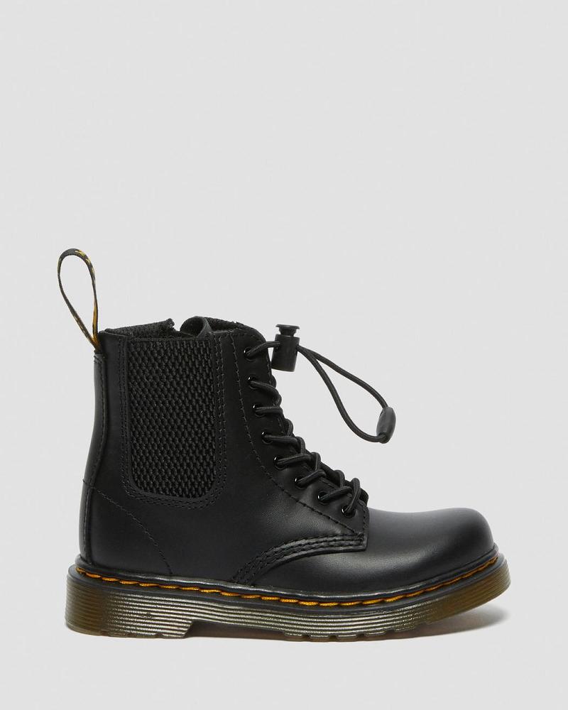 Black Kids' Dr Martens Toddler 1460 Harper Leather Casual Boots | CA 663MQZ